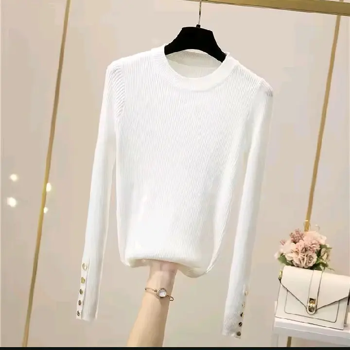 SWEATER BAJU RAJUT INNER MANSET WANITA inara motif kancing turtleneck korean style Atasan Wanita Knitwear Soft Panjang 7