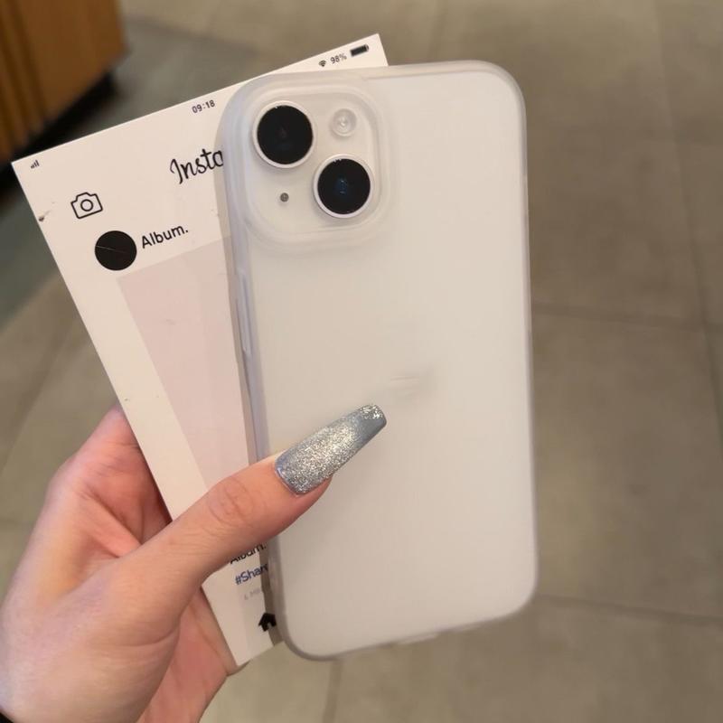 Ốp lưng nhám màu trơn phù hợp với iPhone17/16/14 13/12/8/SE/17pro/17promax phong cách thời trang hợp xu hướng, mặt hàng bán chạy dành cho 16/16plus/16pro