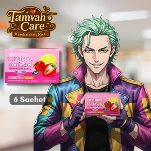 Sidomuncul Vitamin C1000 + Collagen Rasa Strawberry - Minuman Penyehat Kulit dengan Tripeptide 500mg D3 Zinc 6 Sachet