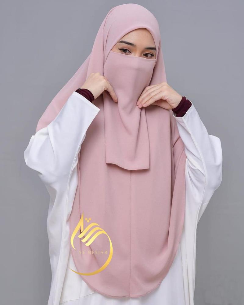 Product Introduction of {SET CADAR} JILBAB SYAR'I SEGI EMPAT INSTAN JUMBO PREMIUM | TUDUNG HAFIZAH Bisnis Pad Muslim Layer Doll Ceruty Sifon Kerudung 5