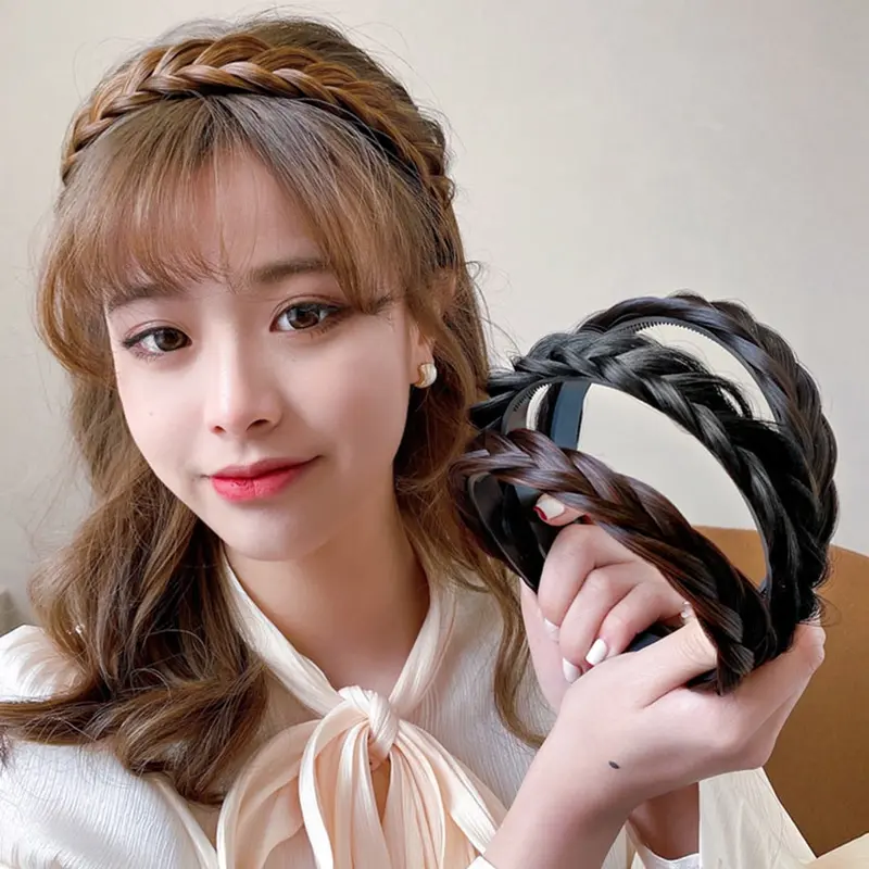 1.5/4.5cm Bando Handmade / Bando Kepang Rambut Alami Lebar 6
