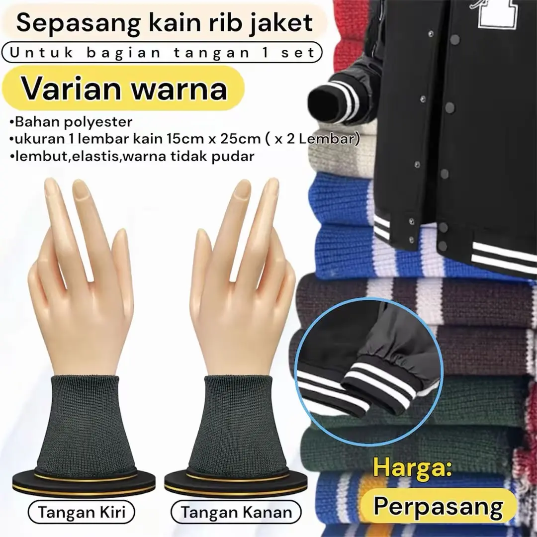 Rib bur jaket KHUSUS bagian tangan kanan dan kiri polyester premium harga perpasang
