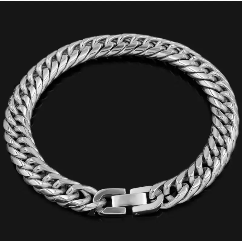 COD GELANG TITANIUM RANTAI BAJA SILVER MODEL TERLARIS RANTAI KOTAK/GELANG PRIA Bracelets 3