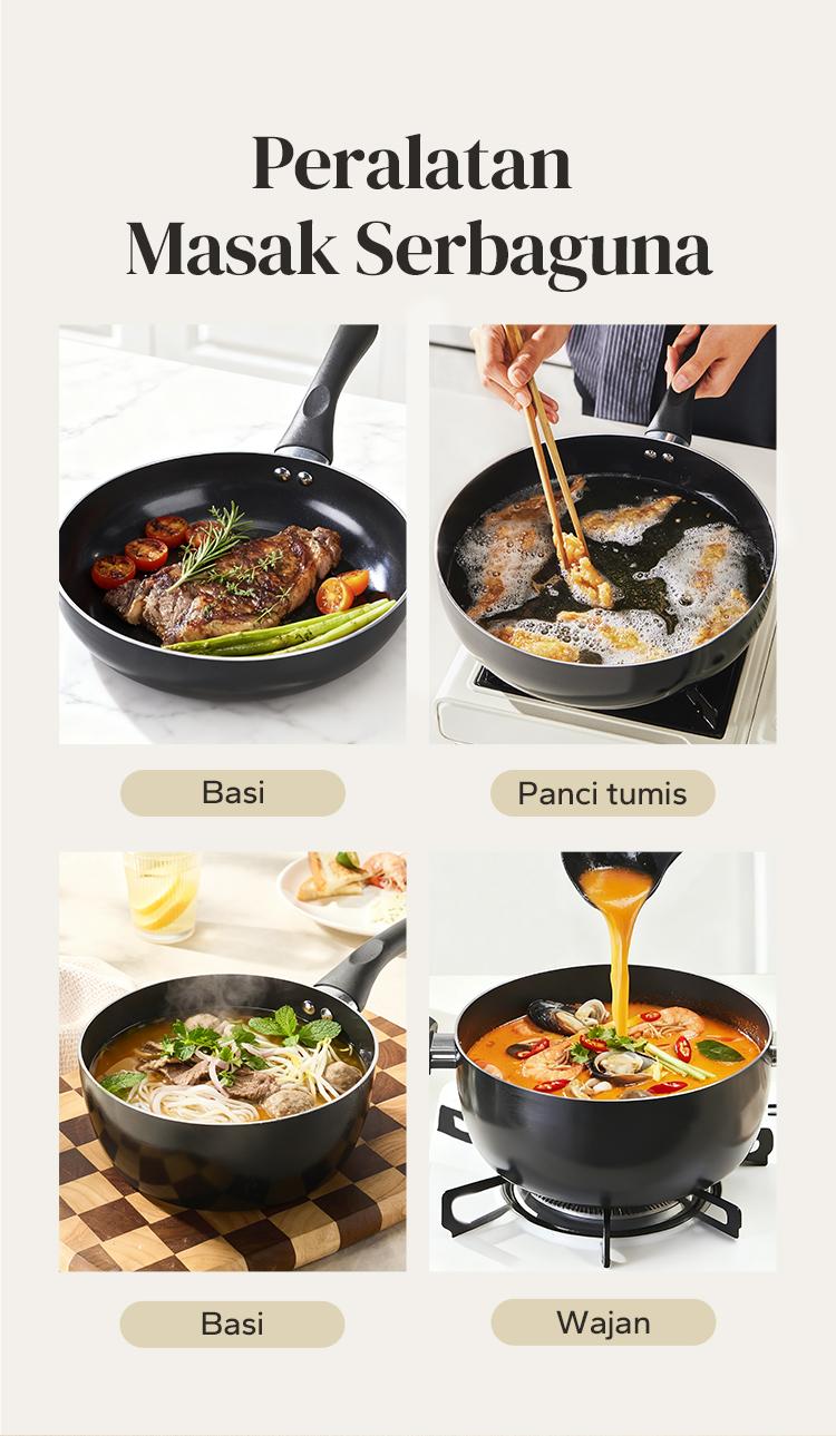Redchef Nonstick Ceramic Rock Sea 7 Pcs Cookware Set Non PFAS& PTFE& PFOA Suitable for All Stoves Wok Frying Pan