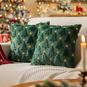 Set de Fundas de Almohada con Temática Navideña, 2 Piezas Cómodas y Decorativas, Perfectas para la Decoración del Sala de Estar en Casa
