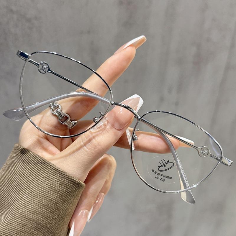 Kính Cận Thị Mắt Mèo Thiết Kế Vui Tươi Bộ Sưu Tập Mùa Xuân Mới Dành Cho Nam Và Nữ Thiết Kế Kim Loại Vàng Lô Hỗn Hợp Phong Cách Người Nổi Tiếng Trên Internet 3399