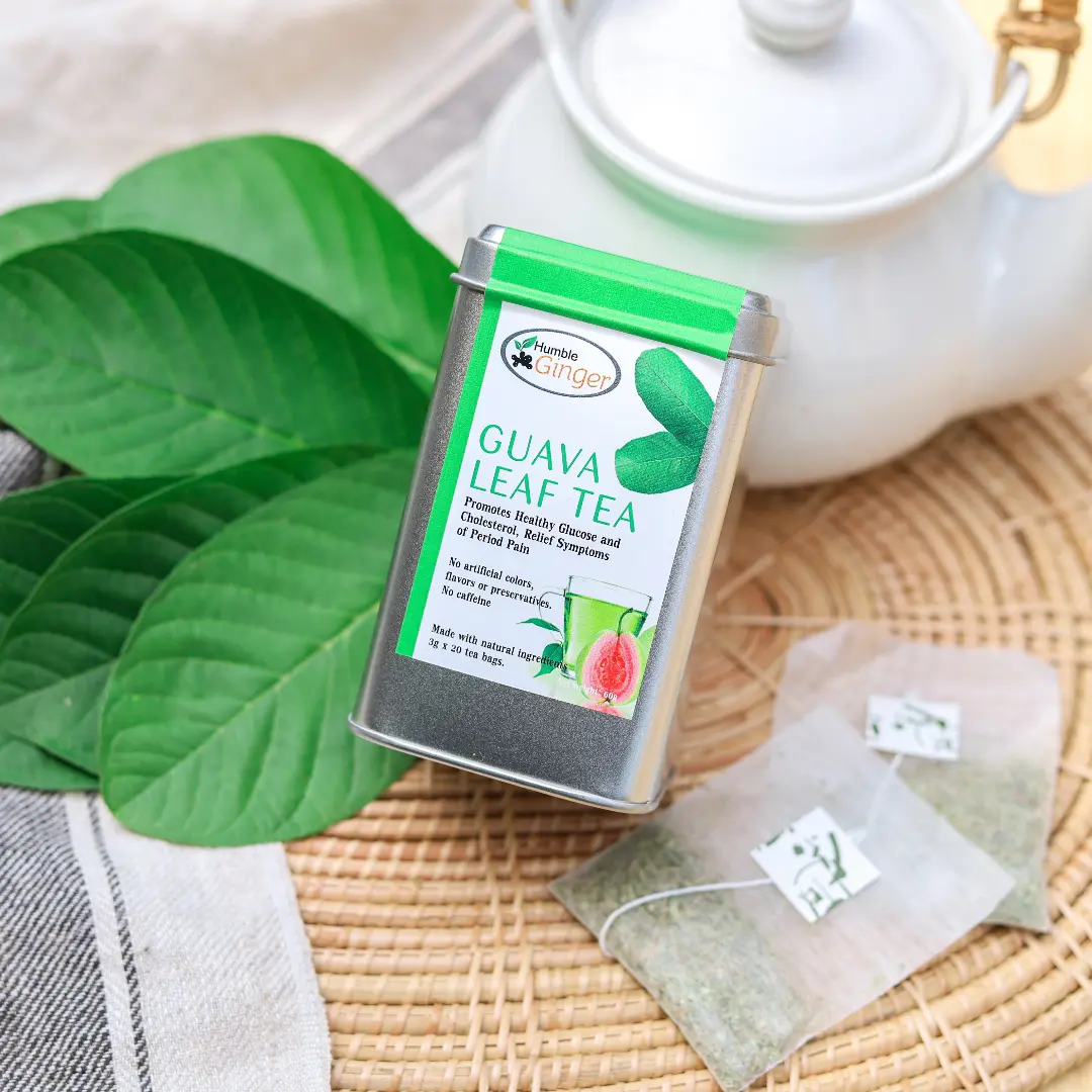 Humble Ginger: Guava Leaf Tea - Natural Sugar Beverage Diabetes Vitamin Drinks 2gx30 teabags Fruit