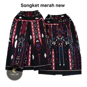 Fun Mi Sarung Instan Anak Motif Songket New Usia 2-11 Tahun Karet Pinggang Digital Printing Muslim