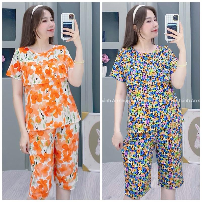 {SA. LE }KA100 - Đồ Bộ Tole Lanh Nữ Áo Có Tay Rèm Quần Lửng