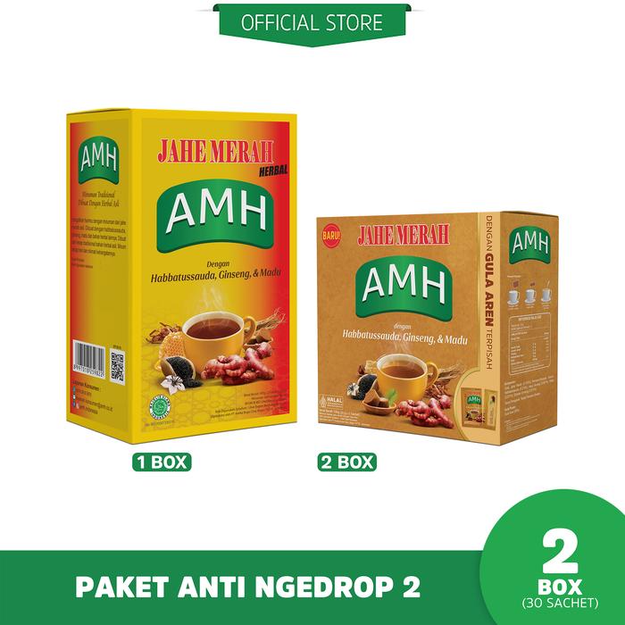 Gambar Paket Anti Ngedrop 2 ( 1 Box AMH Jahe Merah Herbal FB @ 20 Sachet (20 Sachet) 2 Box AMH Jahe Merah Gula Aren Pisah FB @ 5 Sachet (10 Sachet) ) dari AMH Official Shop Kota Administrasi Jakarta Barat Tokopedia