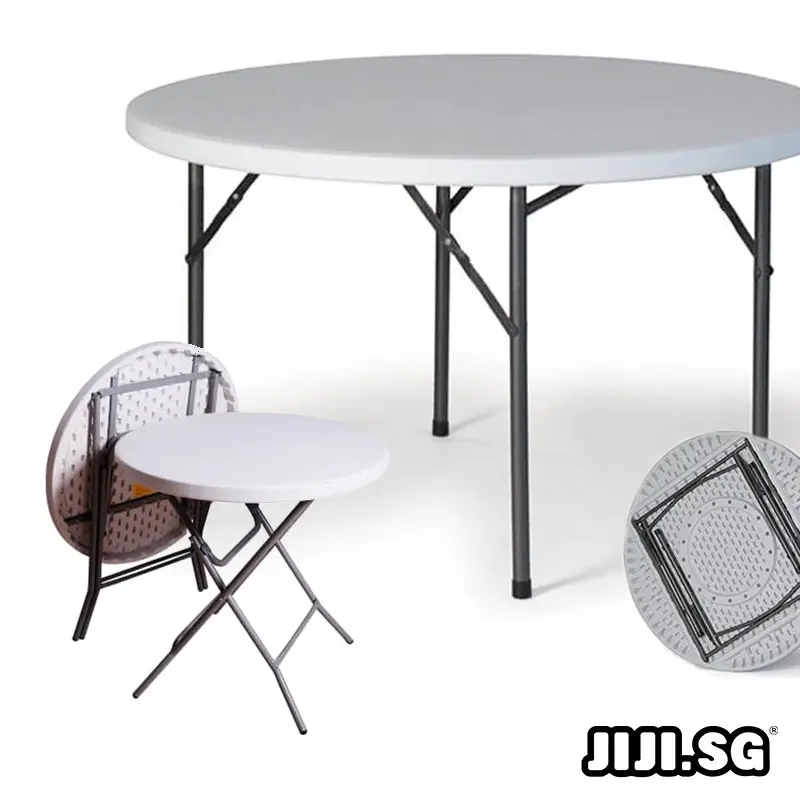 (JIJI SG) HDPE Outdoor Folding Foldable Table (ROUND) - 80CM / 120CM / 150CM