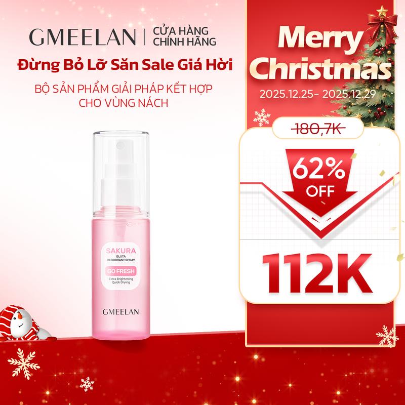  GMEELAN Xịt Khử Mùi Sakura Gluta 50ml Cho Nam Và Nữ - Chống Mồ Hôi & Khử Mùi Hôi Nách Hôi Chân - Bodycare Thơm Dịu Nhẹ 