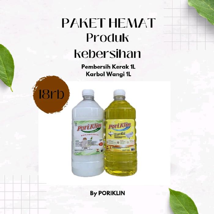Gambar Poriklin Paket Hemat Pembersih kerak dan Karbol wangi dari HIDEO Kota Semarang Tokopedia