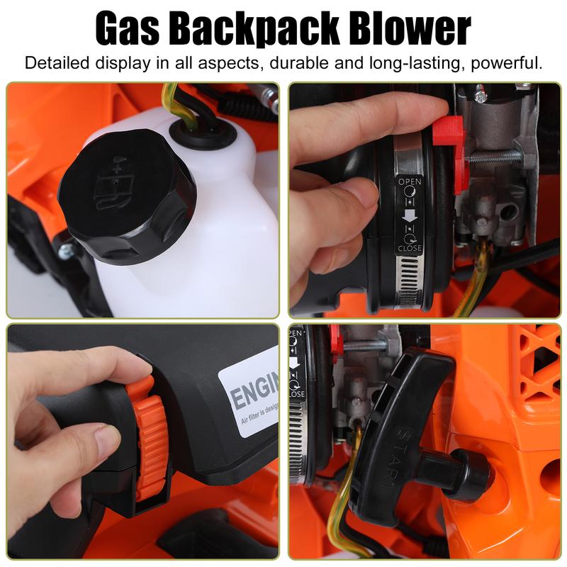 EB850EZ Gas Backpack Leaf Blower - 80cc, 900 CFM, 3.5KW High-Powered Engine, 92.2m/s Wind Speed, for Lawn & Yard Cleanup 5