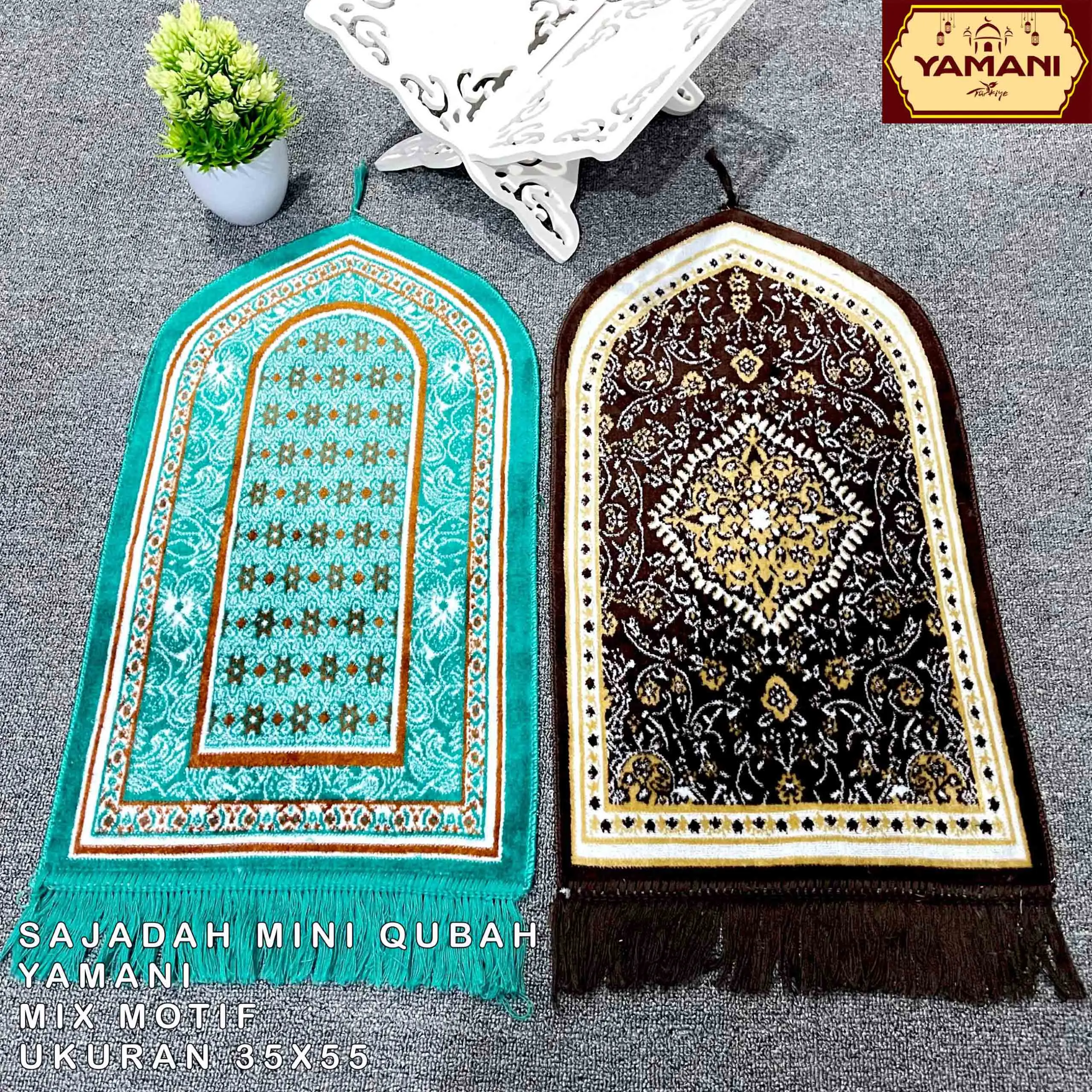 Sajadah Kecil Muka Sujud Model Quba YAMANI Bludru Uk 35*55 cm Perlengkapan Sholat