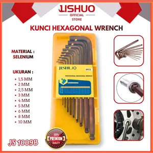 JISHUO KUNCI L ISI 9PCS LONG HEXAGON WRENCH & 9PCS SHORT FLOWER TYPE HEXAGON WRENCH JS-94021-9 & JS-94022-9*