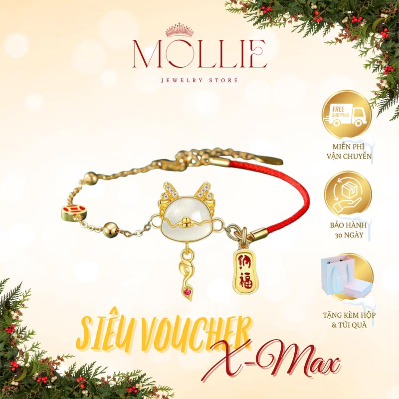  Lắc tay TIỂU LONG dễ thương may mắn thiết kế đầu rồng xinh xắn dịu dàng chất liệu titan mạ vàng 