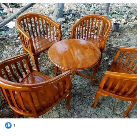 bangku betawi kayu akasia full kayu