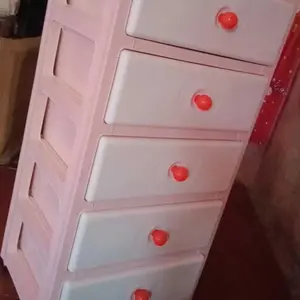 35CM-Rak Laci Serbaguna Minimalis Estetik - Lemari Plastik Susun 6 Tingkat  Anti Debu Hemat Tempat Multifungsi untuk Pakaian Kosmetik Stationery Pink Penyimpanan