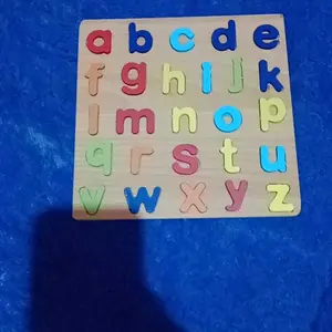PUZZLE KAYU MAINAN KNOP PUZZLE ALFABET ANGKA ABJAD MAINAN EDUKASI