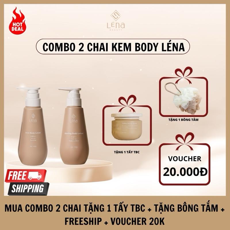   MUA 2 TẶNG 2  COMBO 2 CHAI KEM LÉNA TẶNG 1 TBC + 1 BÔNG TẮM 