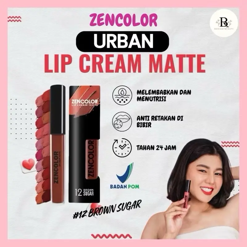 ORIGINAL ZENCOLOR Urban Lip Cream Matte Moisturizer Liquid Lipstik