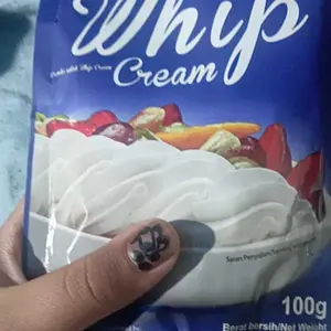 Pondan whip cream 100gr. Bahan untuk membuat whip cream kue atau untuk minuman, bahan simpel untuk membuat whip cream.