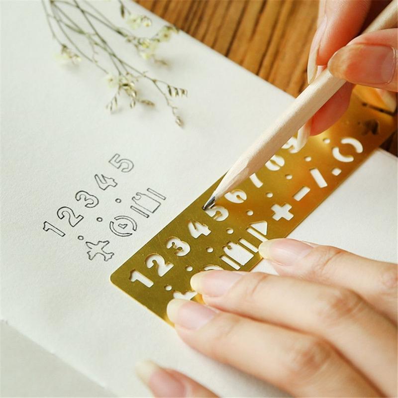 Thước Kim Loại Rỗng Thẳng, Văn Phòng Phẩm Kawaii, Dụng Cụ Vẽ Tranh, Đồ Dùng Đo Lường Trường Học Và Văn Phòng, Thước Kẻ Họa Tiết Chữ Cái 4