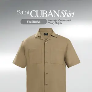 CUTOFF Saint Kemeja Open Collar Cuban Camp Bowling Shirt Oversized Rami