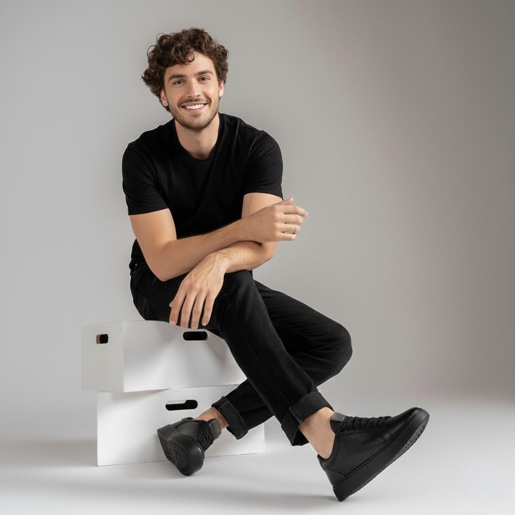 Tênis Masculino Sneaker Prague - Ângulo 2