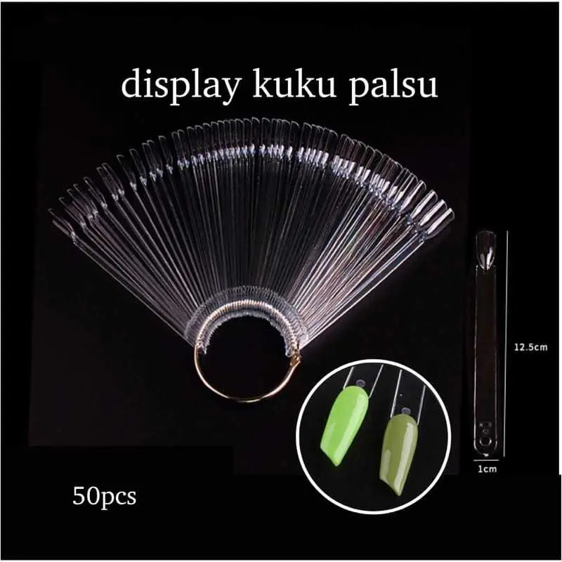 DISPLAY KUKU NAIL ART WARNA KUTEK KUKU PALSU 50PCS RING NAIL ART TOOLS DISPLAY