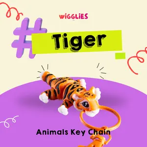 Wigglies Gantungan Kunci Miniatur Hewan - Tiger