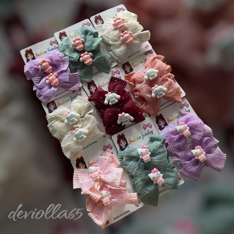 Set Isi 2 pcs Jepit Pita Rambut Sepasang Motif Labubu Sanrio /Jepitan Hair Clip Pin Aksesoris Rambut Anak 2