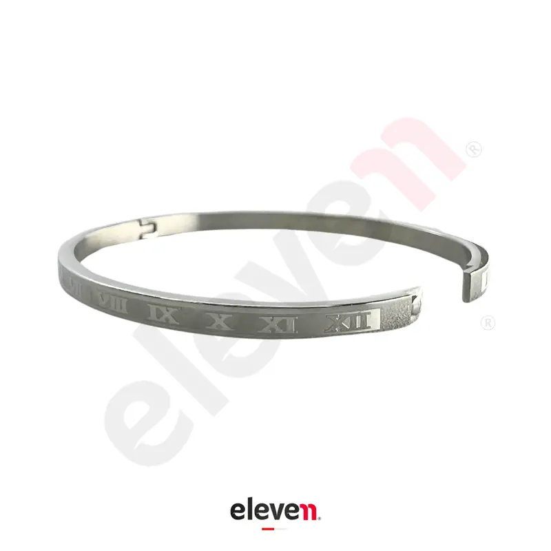 ELEVEN • IRONSIDE Collection IC02 Gelang Bangle Romawi 4mm Fashion Jewelry Pria Wanita Buckle Stainless Steel Bracelets 5