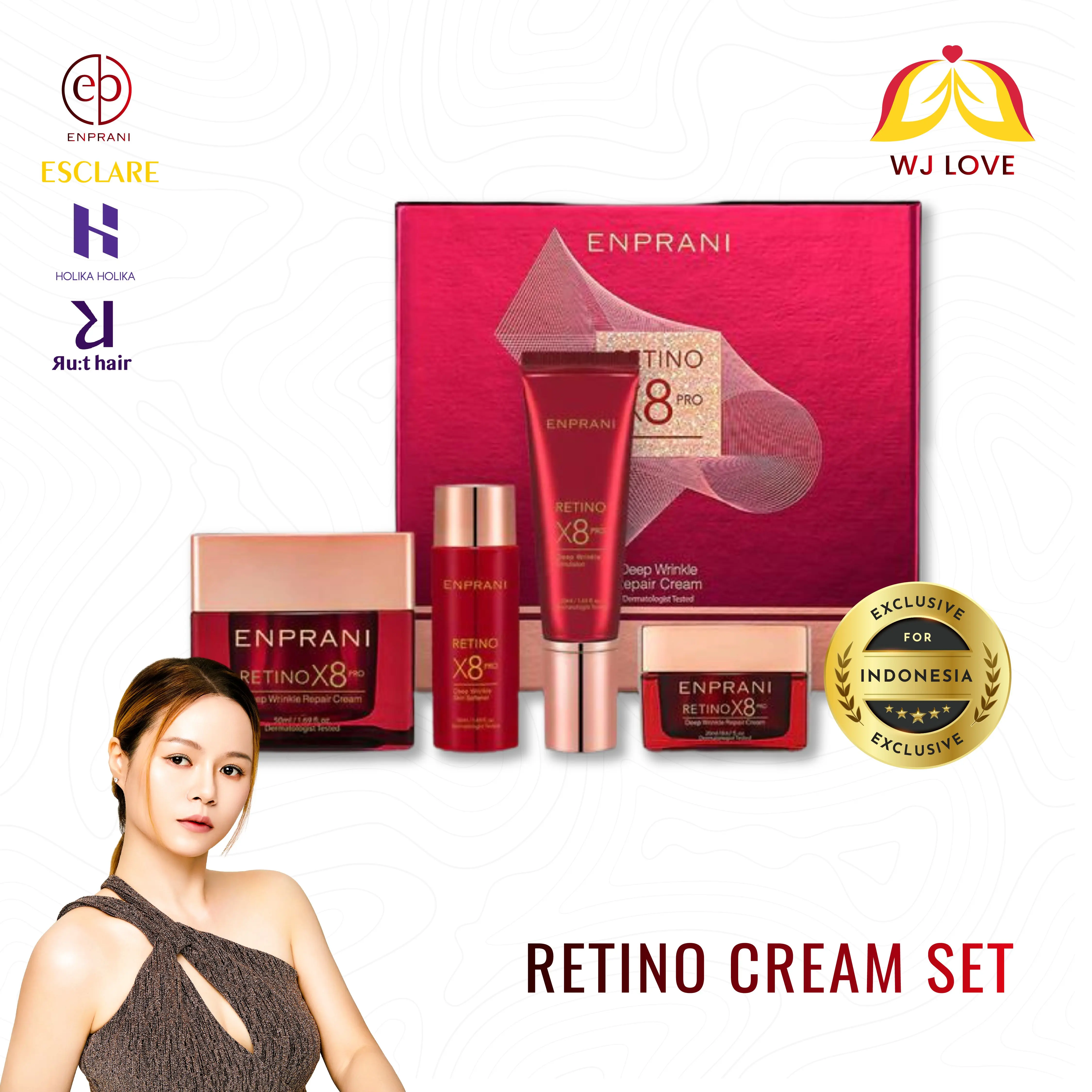 ENPRANI Krim Retino X8  | Pelembab Anti Aging bunga mawar wajah Mengencangkan Perawatan