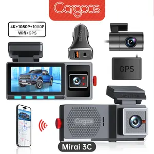 [3*kamera] Cargoos Mirai 3C Dash Cam 3 Kamera 4K 1080p Wifi GPS Recording ADAS Kamera Mobil Dashcam Depan Belakang Kabin