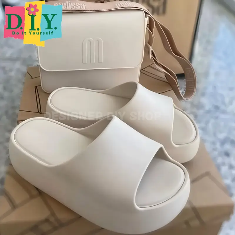 [Best Seller]DIY-Sandal Selop Elegan Wanita Premium Empuk Tebal Sendal  Wedges EVA Rubber Khaki 36/37=23cm