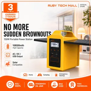 Expose pembangkit Generator Surya Portabel Multifungsi 220V 150W dengan Fungsi Pengisian Daya Surya, Cocok untuk Penyimpanan Daya Darurat Rumah Tangga dan Stasiun Daya Luar Ruangan