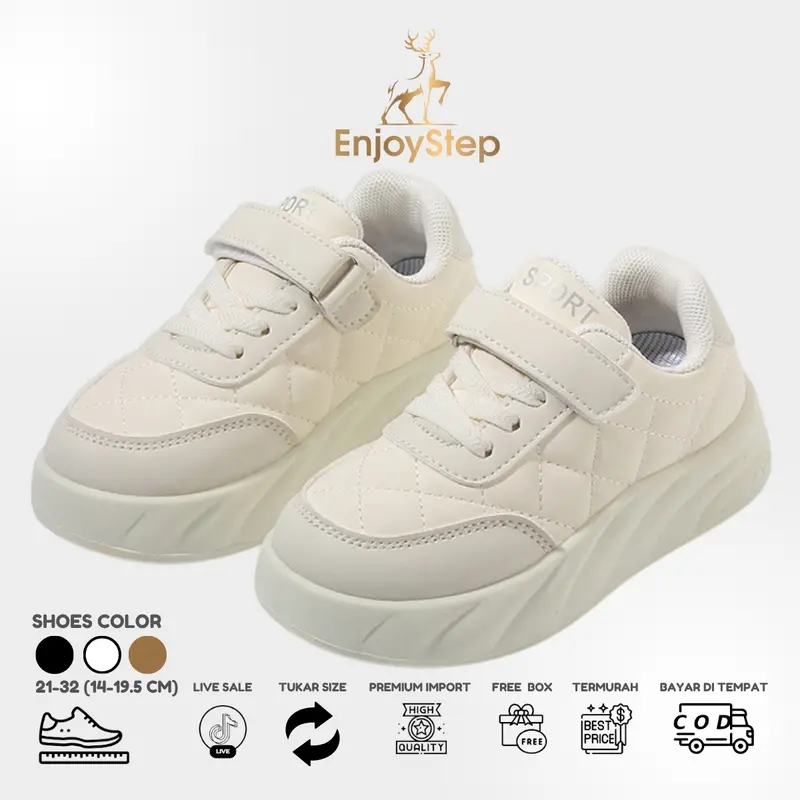 Enjoystep - Sepatu Anak Perempuan Sneakers Anak Import Premium Quality S206 Fashion 4