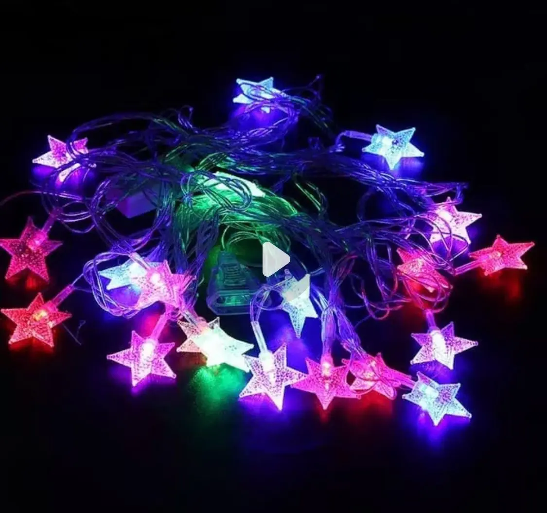 10 Meter Lampu Tumbler Natal Model Bintang Warna Warni Hias LED Natal Tahan Air
