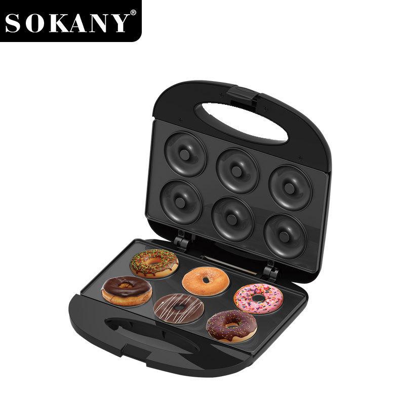  Máy làm bánh donut Sokany 6 bánh công suất 750W - Bảo hàng 12 tháng Nướng Bánh Máy Nướng Bánh 
