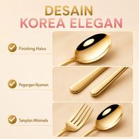 Gambar 5Pcs Sendok Garpu Korea Stainless Steel Premium Anti Karat & Serbaguna - Garpu Silver (5PCS) dari YILIN OFFICE STORE Kab. Tangerang 5 Tokopedia