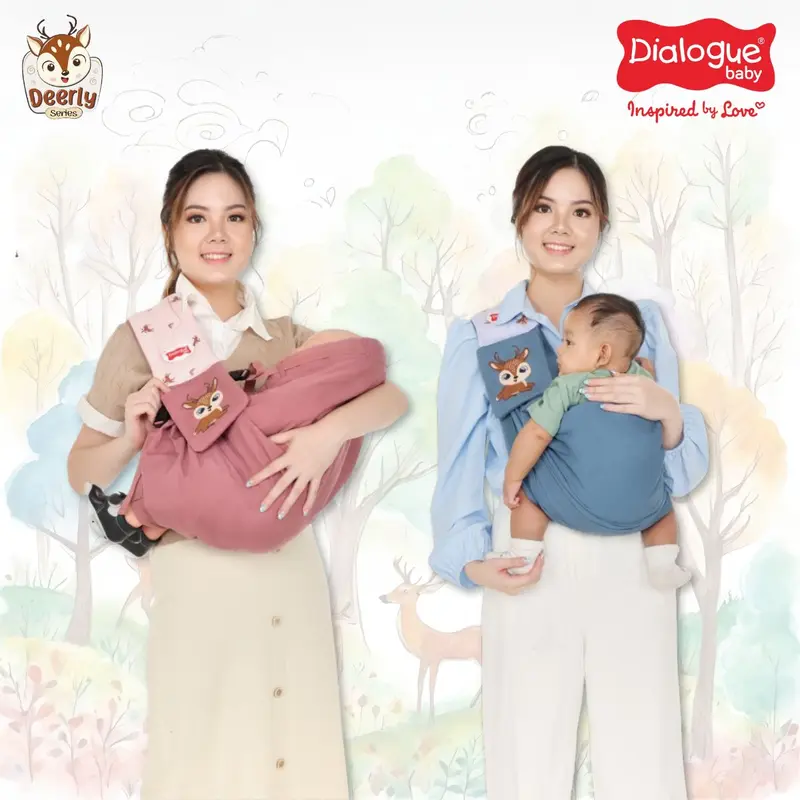 Gendongan Bayi Samping 4 in 1 Dialogue Baby Deerly Series DGG4323 Sling Murah Newborn M Shape 0