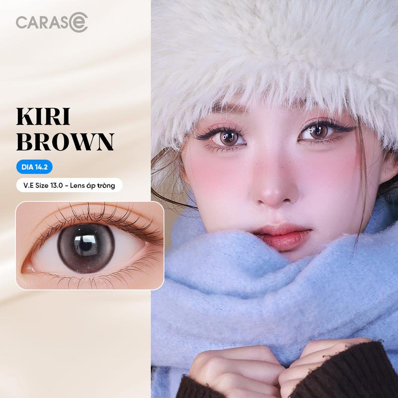   1 chiếc  Kính áp tròng khoá ẩm 1 Ngày Màu Nâu Khói Nhạt CARASE Lens cận KIRI BROWN 