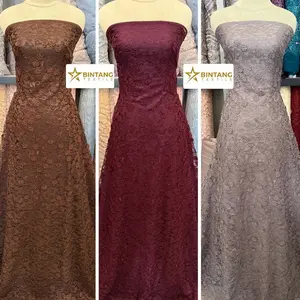 Kain Lace Chantily 3D Bunga Premium / bahan gamis kebaya tunik atasan outer
