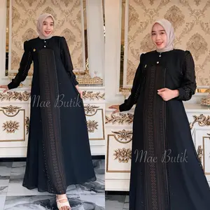 Savana Series - By MAE Butik - Bahan Jetblack kombinasi Ceruty Babydoll