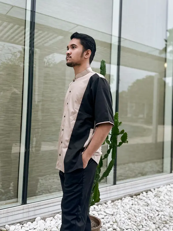 SITUOK - Set Kemeja Koko Pendek Polos Kombinasi Dua Warna Katun Toyobo Premium 2