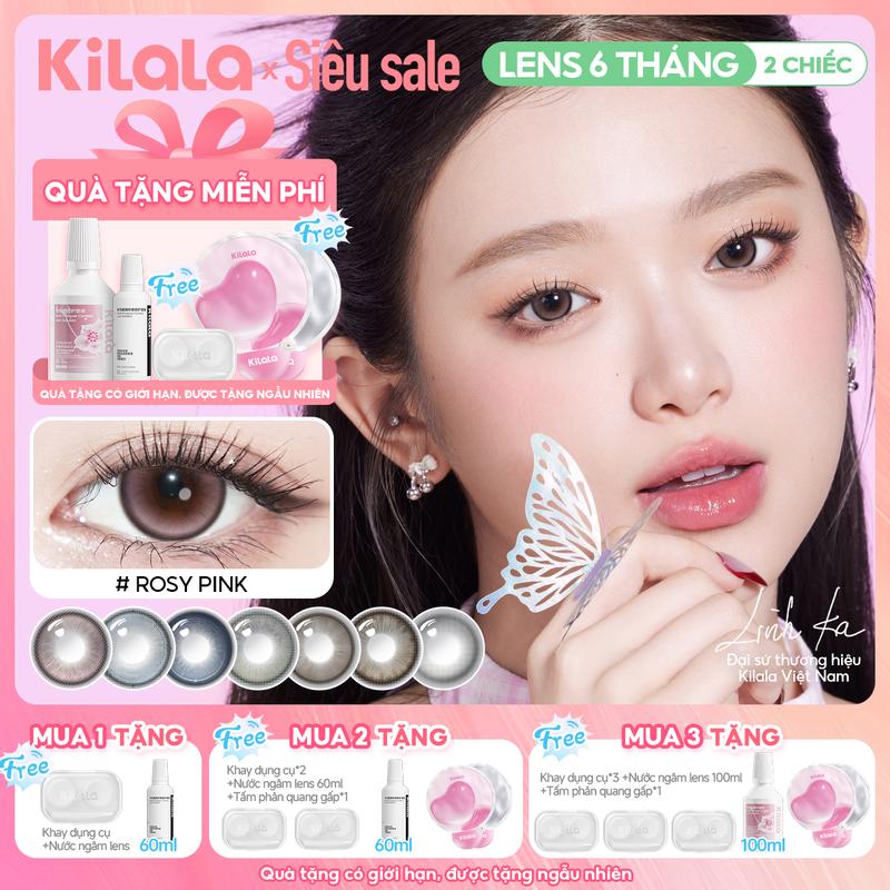 【New Arrival Kính Áp Tròng Kilala 6 Tháng - Moist Honey Series | Màu Xám/Hồng/Xanh Thanh Lịch DIA 14.0-14.5mm | Độ 0-7 |ĐEO CẢ NGÀY KHÔNG CỘM