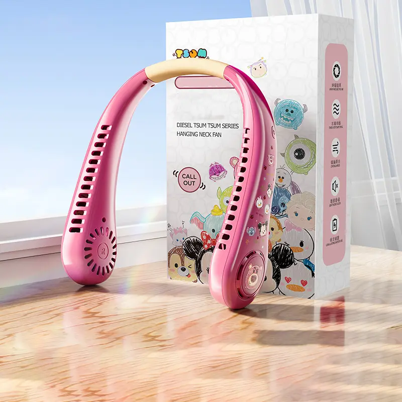 Thiết Bị Đeo Cổ Có Thể Đeo Được, Lam, Trải nghiệm làm mát Cầm Tay Lưu Lượng Thoải Mái 360 °, Siêu Yên Tĩnh, 3 Chế Độ, Rảnh Tay, Có Thể Sạc Lại USB, Thiết Kế