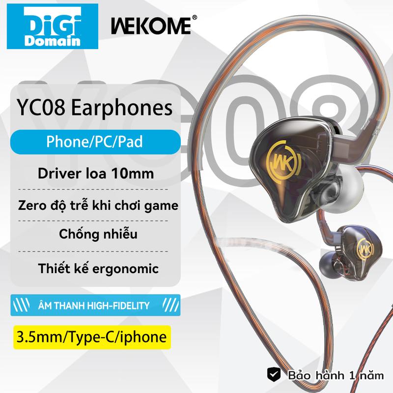 Tai Nghe Hi-Fi Có Dây WEKOME Digi Chính Hãng Âm Trầm Có Micro Thích Hợp Chơi Game Và Thể Thao Tai Nghe moondrop YC08